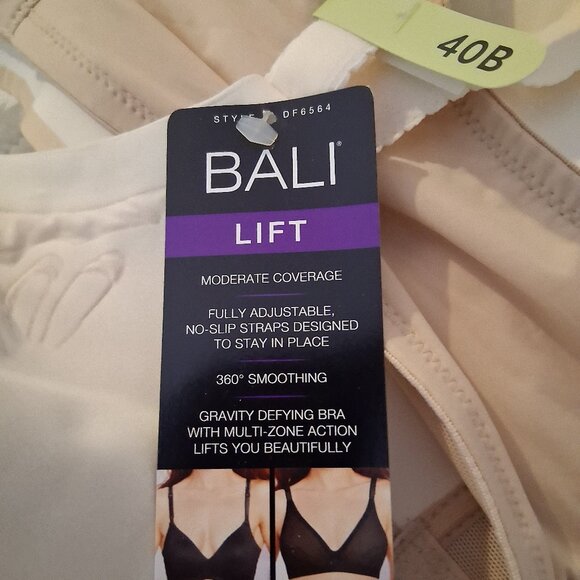 Bali Beauty Lift Gravity Defying Wireless Bra Nude 6564 40B set of 2 beige nude - Picture 4 of 8